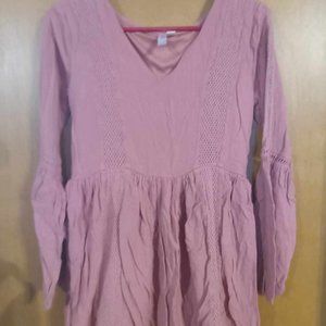 Long sleeve pink tunic